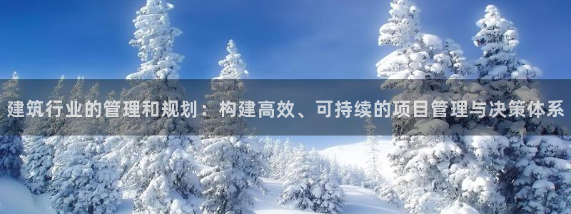 新航娱乐公司招聘：建筑行业的管理和规划：构建高效、可持续的项目管理与决策体系